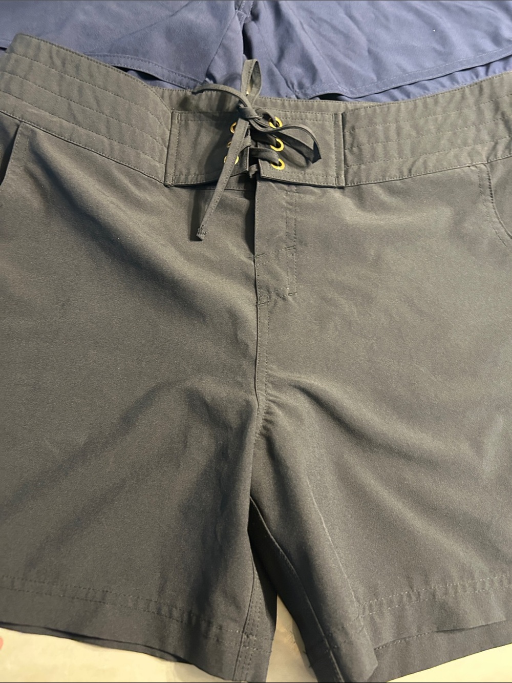 Women’s board shorts swim trunks cover ups navy and black sz L like new - Picture 2 of 4
